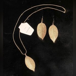 Fashion Jewelry Gold Leaf Necklace Set